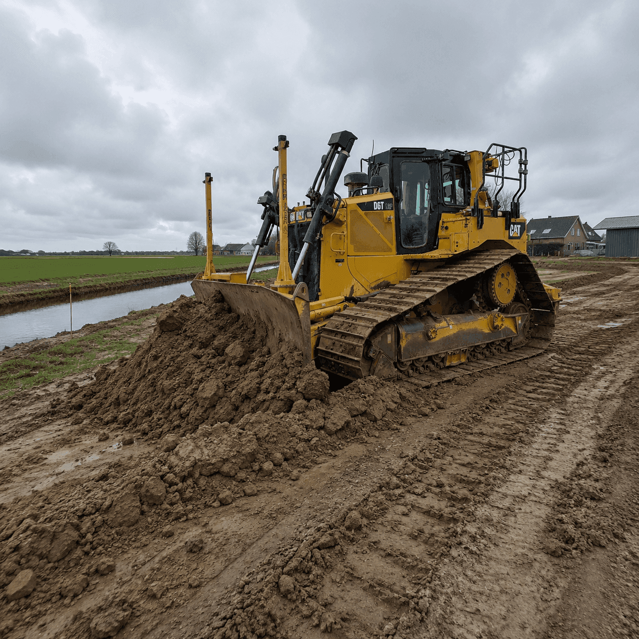 Hoe werkt de btw-stroom bij een bulldozer lease?